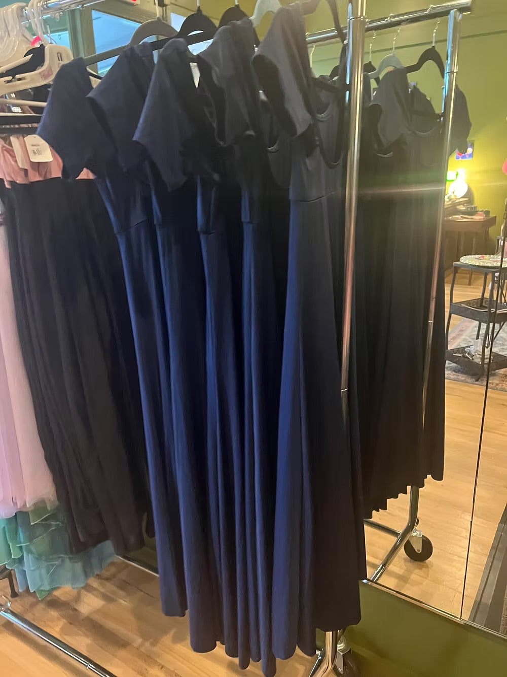Natalie Navy Scoop Neck Dress
